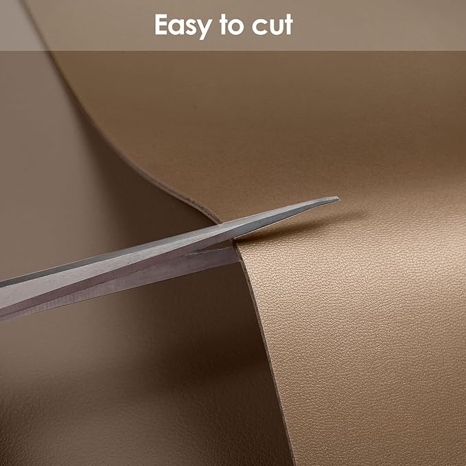 Leather Table Cover,1.8mm Thick,24x48 Inch Desk Cover,Large Desk Mat,Table Protector,Table Cover Protector,Desk Protector,Table Pad(Mud Color+Champagne Gold,24x48)