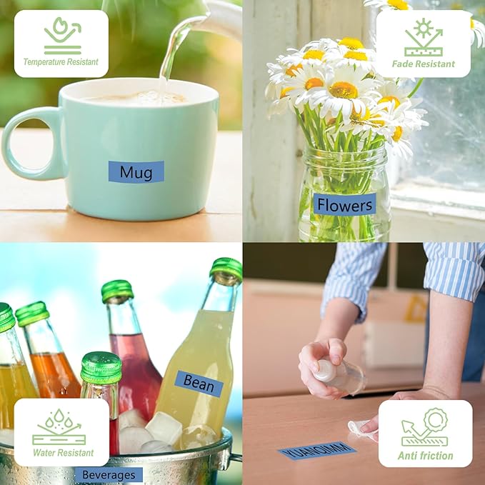 TZe-531 12mm TZe TZ Blue Tape Compatible with Brother P Touch Label Maker Tape TZ-531 TZe531 TZ531 Label Tape 12mm 0.47 Laminated Black on Blue for PT D200 D210 D220 D400 Cube, 3-Pack