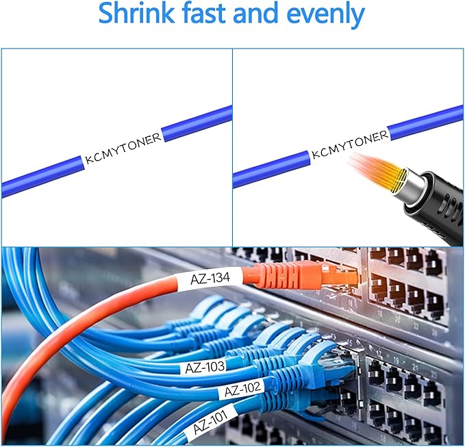 2 Pack Compatible for Ptouch HSe251 HSe-251 HS-251 HS251 23.6mm 0.92" Black on White Heat Shrink Tube for PT-D600 E500 E500VP E550W P700 P710BT P750WVP Label Maker