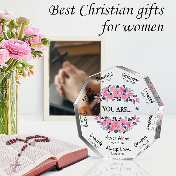 Christian Gifts for Women Birthday Christmas Inspiration Religious Gifts Spiritual Catholic Pastor Wife Appreciation Gift for Women Her Mom Friends Sister Female Coworker Sister Christian Sign Plaque