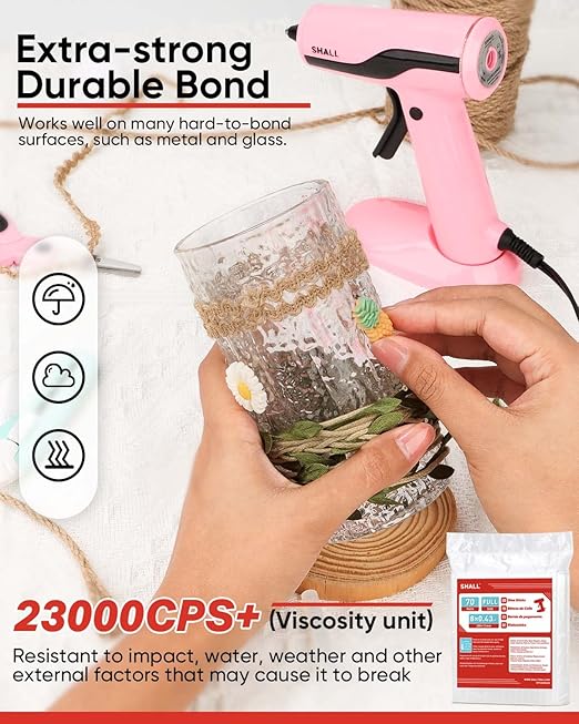 SHALL Full Size Hot Glue Sticks, 0.43” Dia x 8” Long, 70-Pack Clear Hot Melt Glue Gun Sticks for All-Temp Glue Guns, Multipurpose for Kids Adults DIY Art Craft Sealing Repairing Festival Decoration