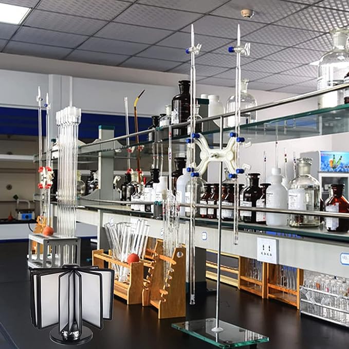 Rotatable Desk Reference Organizer Deluxe Desktop Flip Display Folder 20 Double-Sided Panels 40 Sheet Capacity Multifunctional Desktop Reference System for Office Hotel