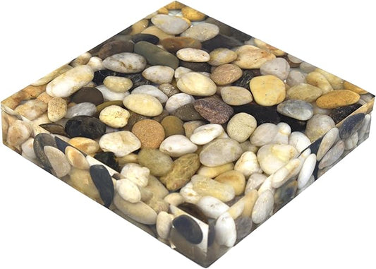 Handmade River Stone Flat Paperweight, Unique Rock Paperweights for Desk, Decorative Paper Weights