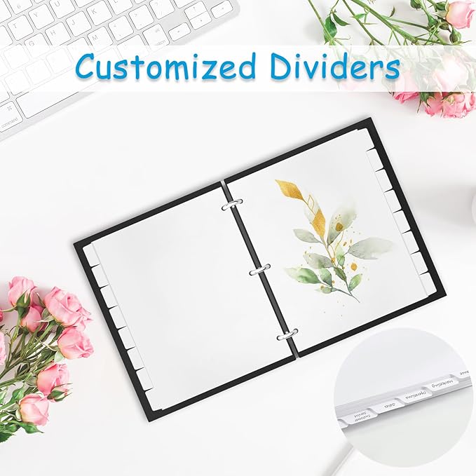 Binder Dividers for 3 Ring Binder, 1/8 Cut Tabs, Letter Size, Blank Write On Page Dividers with 8 Big Tabs for School Office Home, 4 Sets, 32 Dividers, White