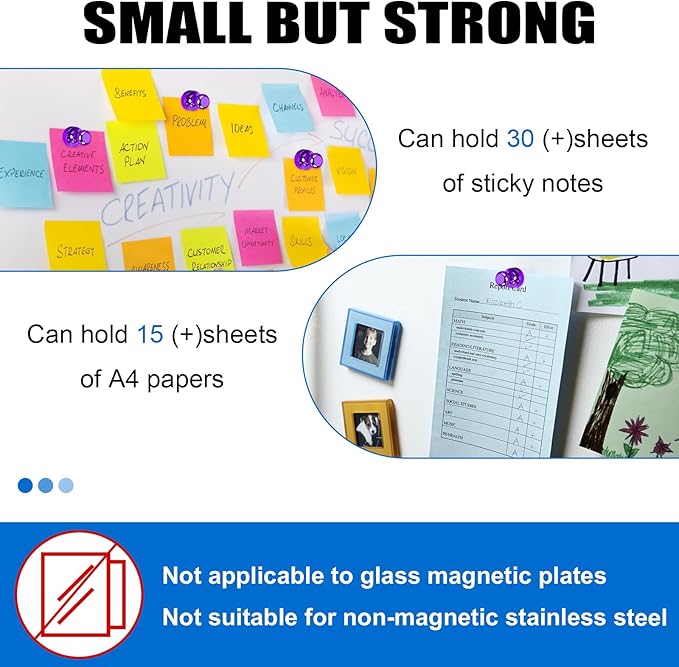 LOVIMAG Fridge Magnets 20Pcs Refrigerator Whiteboard Small Strong Magnet Classroom Kitchen Accessories Decorative Locker Set Decor Must Haves Office Calendar Refrigerador Magnetic Cute Crafts Purple