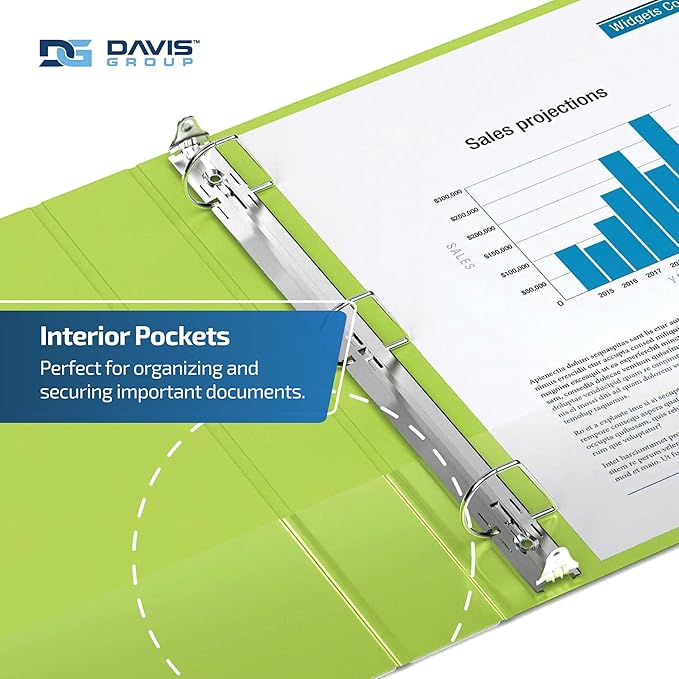 Premium Economy 6-Pack 3-Ring Binders for School or Office, D-Ring Binders, 1 Inch, Lime Green