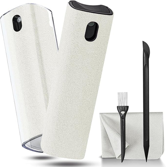 walrfid 2Pcs Car Screen Cleaner, Laptop Screen Cleaner Spray and Wipe, Electronic Computer Cleaning Kit for iPad, iPhone, Cellphone, Monitor, MacBook Pro, Car Display, Tablet, TV Flat Screens, Cream