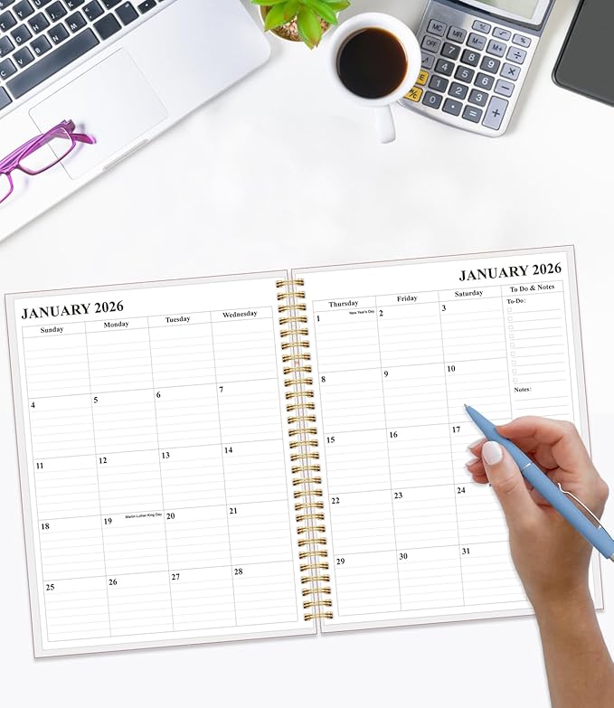2026-2030 Monthly Planner - 60 Month PLanner Calendar from January 2026 to December 2030, 5 Year Planner 2026-2030 with Flexible Cover, Inner Pocket, Perfect for Home | School | Office, 8.5" x 11", Black