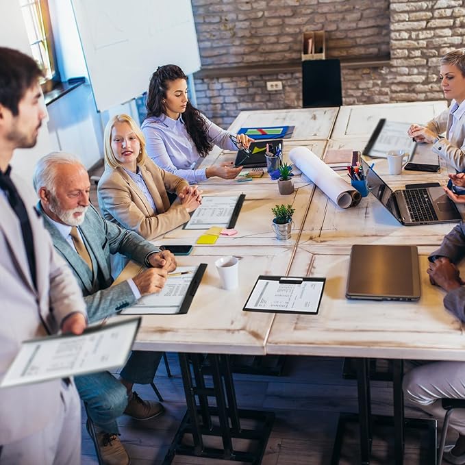 Maitys 50 Pack Clear Report Covers with Clip 11.4 x 9 Inch Presentation Folders Transparent Front Portfolio Folders for Letter Size(Black)