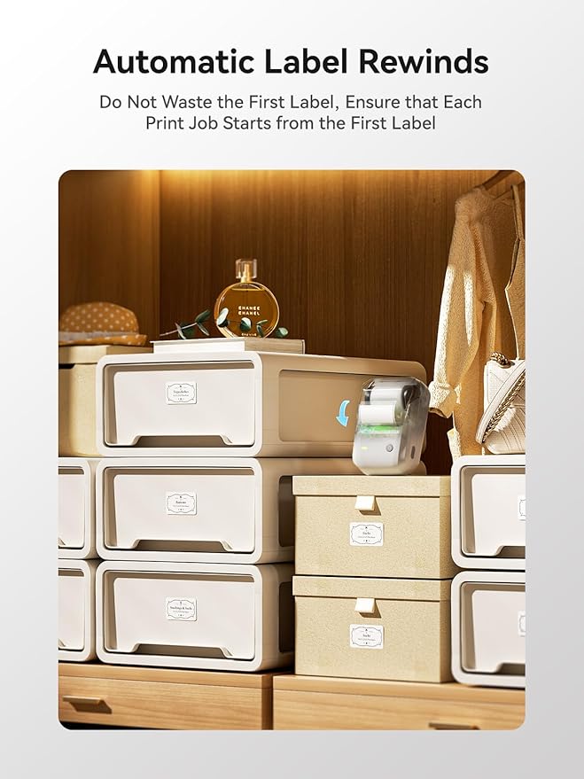 NIIMBOT B1 Bluetooth Label Maker Machine with Tape, Easy to Use, Large Waterproof Label, 2 Inch Portable Thermal Label Printer with Multiple Templates for Kitchen,Home, School, Small Business,Grey