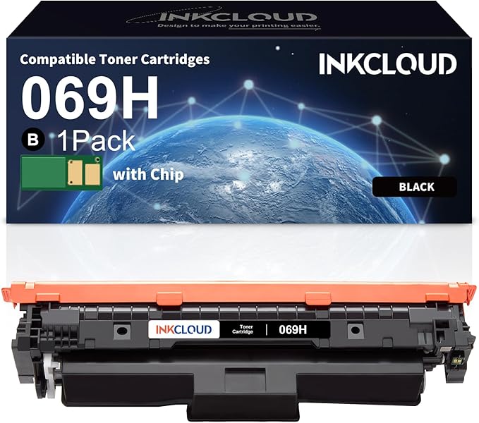 069H Black Toner Cartridge 1Pack Compatible Replacement for Canon 069 069H Work with imageCLASS MF753Cdw MF751Cdw LBP674Cdw LBP673Cdw LBP674Cx MF752Cdw MF756Cx Printer with Chip