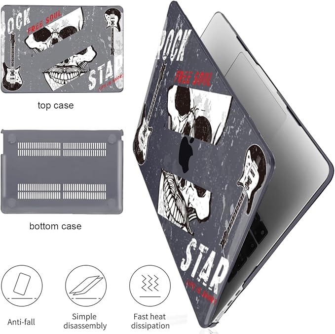 Compatible with 2022 2023 2024 2025 MacBook Air 13.6 inch Case M4 A3240 A3113 M3 A2681 M2 Cover, Crystal Pattern Plastic Hard Case Sleeve for MacBook 13.6 Air 2025 M4 Touch ID, Free Soul