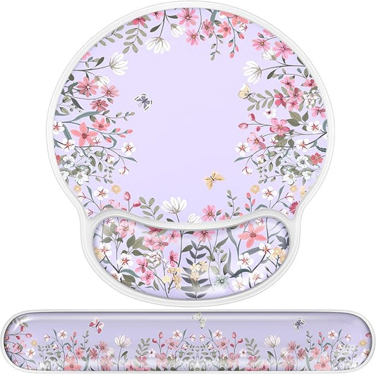 iCasso Silicone Wrist Rest for Keyboard and Mouse,Cute Computer Wrist Support Hand Arm,Ergonomic Design Mouse Pad for Typing Pain Relief,Non-Slip Keyboard Cushion for Women Girl