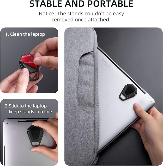 Laptop Stand for Desk, Portable Anti-Slip Keyboard Riser, Zinc Alloy Keyboard Stands, Computer Stand Compatible with MacBook Air/Pro, 10-15.6 Inches Laptops and Keyboards (Black)