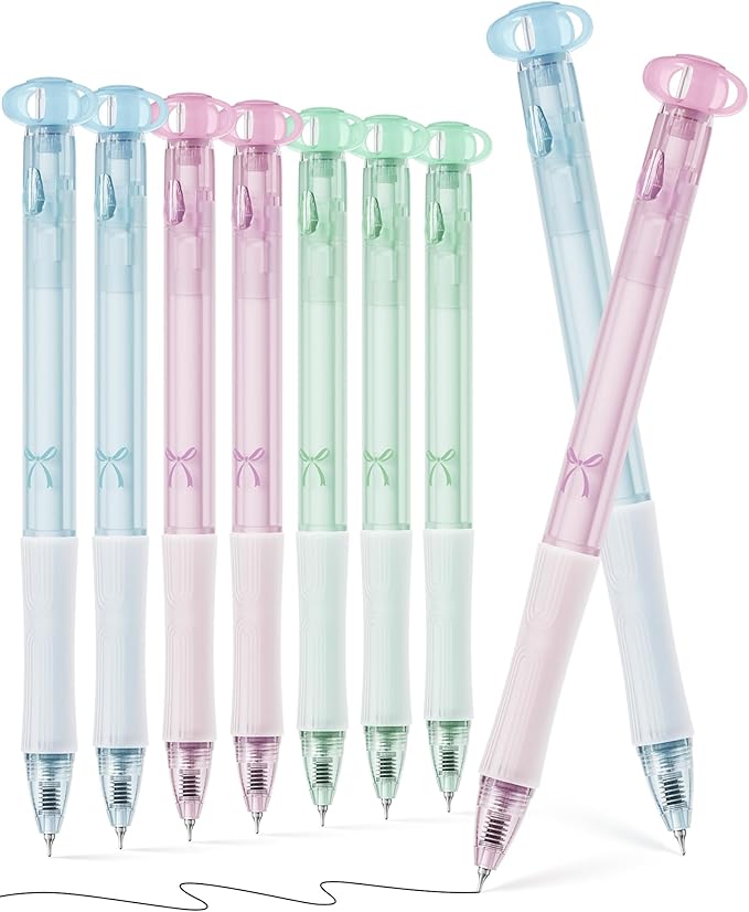 9 Pcs Gel Pens Black Ink, 0.7mm Fine Point, Smooth Writing Cute Blooming Flower Aesthetic Pens, Quick Dry Soft Touch Retractable Pens for Journaling, School Office Supplies Gifts for Women