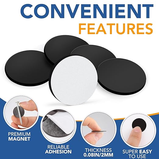 DIYMAG 180Pcs Magnetic Dot with Self Adhesive, Round Magnets Magnetic Tape Flexible Magnet Sheets with Adhesive for Crafts Photos and Die Storage Easy Peel and Stick, 0.8 x 0.08inch