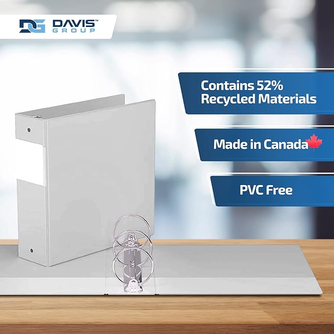 Premium Economy 6-Pack 3-Ring Binders for School or Office, Round-Ring Binders, 3 Inch, White