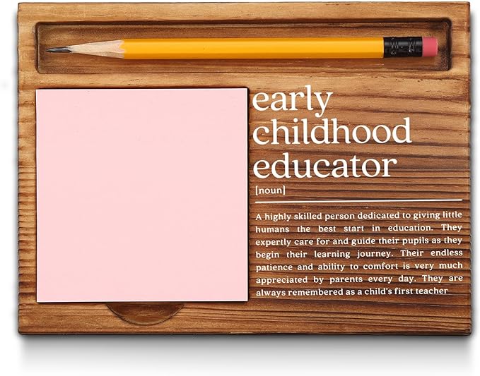Early Childhood Educator Gift for Women, Men, Early Childhood Educator Office Decor, Appreciation Thank You Gifts for Early Childhood Education Self-Stick Note Pad Holders GAA39
