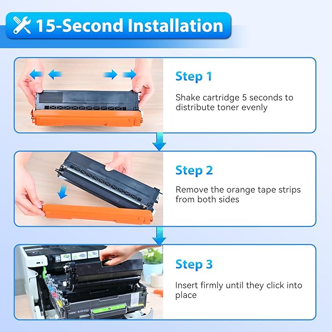 ZIPRINT TN433 Toner Cartridge Set 4-Color Compatible for Brother, TN433BK TN431 TN-433 TN-431 TN 433 TN 431 for MFC-L8900CDW, HL-L8360CDW, HL-L8360CDWT, HL-L8260CDW, MFC-L8610CDW, MFC-L8895CDW