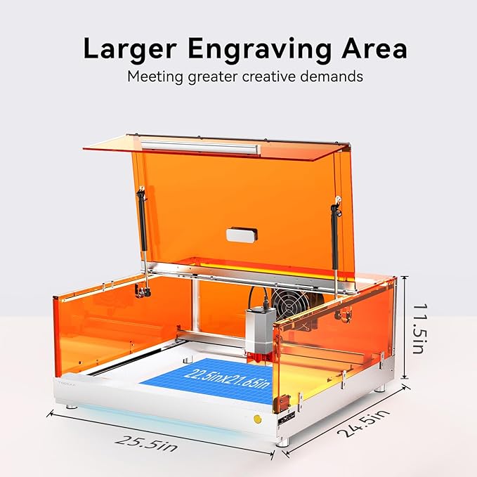 TOOCAA 10W Laser Cutter and Engraver Machine with 5 in 1 Rotary Roller Set,Fume Extractor,Smart Camera,Air Assist,Honeycomb Panel,Lazer Engraving Machines for Tumblers Wood Metal Acrylic Leather