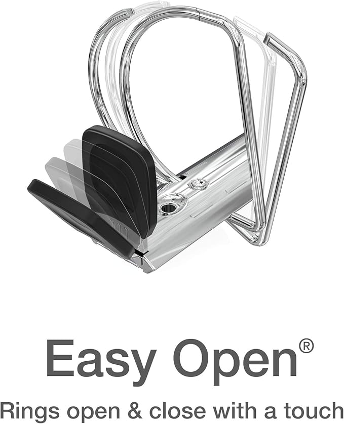 Oxford 3 Ring Binders, Binders for School and Office, 3 Inch ONE-Touch Easy Open D Rings, 3-Sided View Binder Covers, Xtralife Hinge, Non-Stick, PVC-Free, Black, 650-Sheet Capacity, 4 Pack (79914)