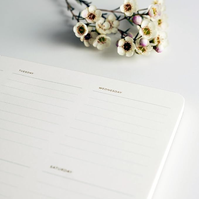 One Week - Elegant Undated Weekly Desk Planner, Gold Foiled, A4, Minimalist Weekly To Do List Notepad, Daily Schedule, Work Week Planner Pad, Eco-friendly, FSC™ Certified