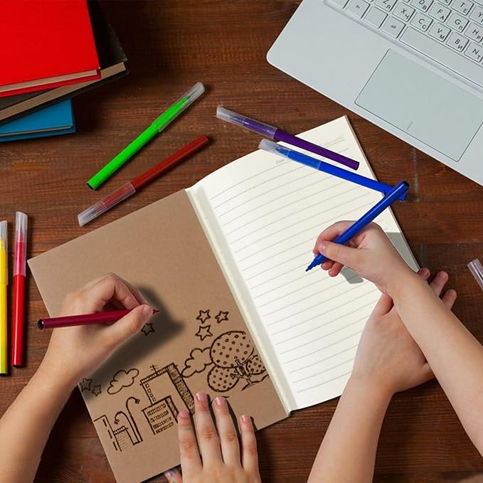 120 Pack Kraft Paper Notebook Journals A5 Journal Softcover Ruled Lined Journals Notebooks Bulk for Adult Students Writing Sketch Travel Journal School Office Supplies