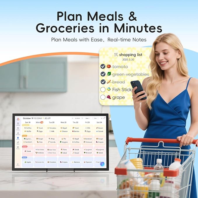 15.6" Digital Calendar Chore Chart, Ultra-HD Interactive Touchscreen, No Subscription Required, Electronic Smart Family Planner & Organizer, Wall Mount Included, Ensuring Seamless Scheduling