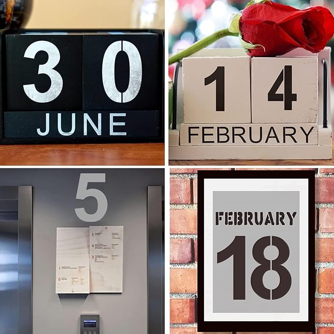 5 Inch Number Stencils Plastic Number Stencils Reusable Digital Painting Templates for Cake Stencil Address Painting Stencil Templates