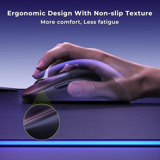 seenda Wireless Gaming Mouse, USB C Mouse, Web-Based Driver, 18000 DPI, 67g Lightweight, 6 Programmable Buttons, Type-C Rechargeable Mouse Gamer for PC/Laptop/Mac - Black