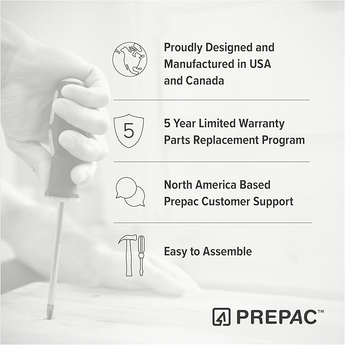 Prepac Simply Modern 4 Door Console Table with Storage, White Storage Cabinet with Doors and Shelves, Sideboard Storage Cabinet 60" W x 30" H x 16" D, WCBG-1820-1