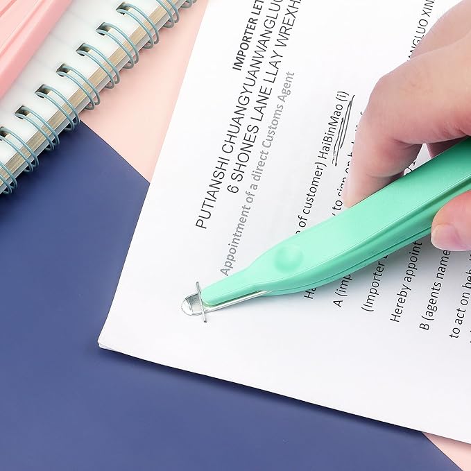 Professional Magnetic Staple Remover Puller Staples Remover Staple Removal Tool for School Office Home 4 Pack (Blue, Pink, Purple, Green)