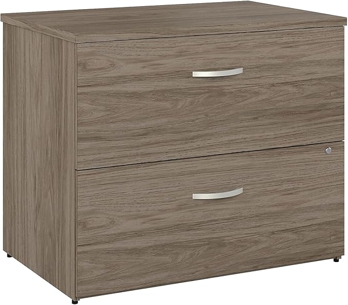 Bush Business Furniture Hybrid 2 Drawer Lateral File Cabinet-Assembled, Modern Hickory