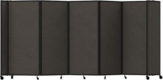 Versare Room Divider 360 Portable Wall Partition | Folding Panels | Large Freestanding Divider | Locking Wheels | Temporary Room Separator