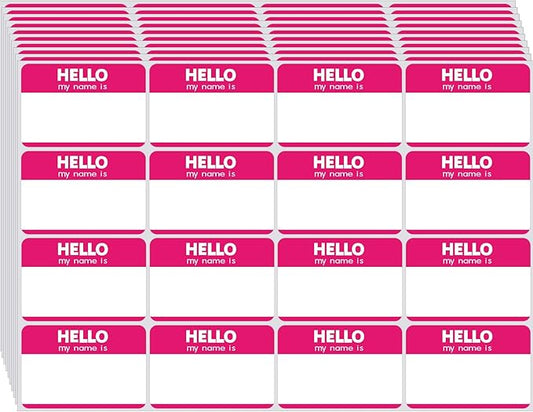 Zacool 480 Pcs Pink Name Tag Stickers (3"x 2") Identification Badges,Peel and Stickers"Hello My Name is" Name Tags Stickers Name Sticker for Themed Party Family Home School Office Conferences