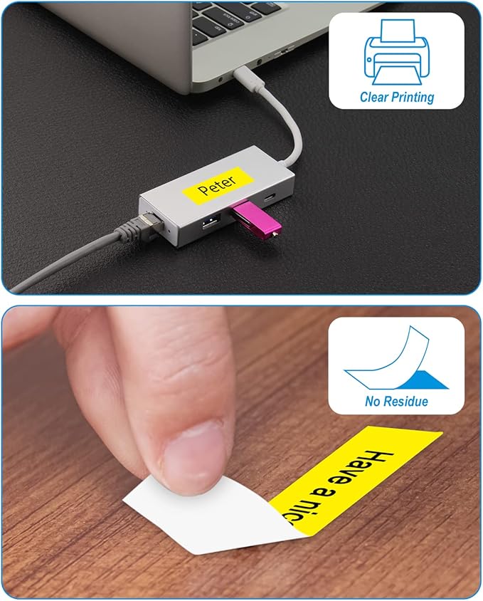 Weemay 3 Pack TZe-631 Compatible for Brother P-Touch Label Tape 12mm 0.47 Black on Yellow TZe TZ Tape TZ-631 TZ631 TZe631 for PTD210 PTD220 PTH110BP PTD410 PTD600 Printer, 0.47" x 26.2'