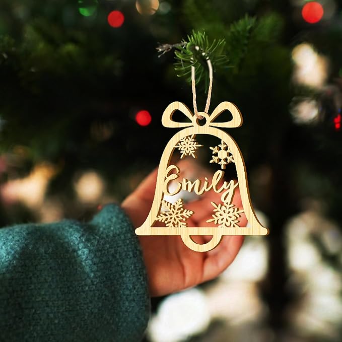 Personalized Christmas Ornaments with Name,Wooden Christmas Tree Ornaments 2025 with Custom Family Name for Kids Adults,Xmas Ornaments for Christmas Tree Gifts (02-Christmas Tree Ornaments)
