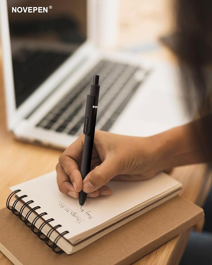 Ballpoint Pen Black Ink, 8 PCS 1.0mm Medium Point Retractable Pen, High-end Long Lasting Smooth Writing Bullet Ball Point Pen, Home Office Supplies for Kids Adults