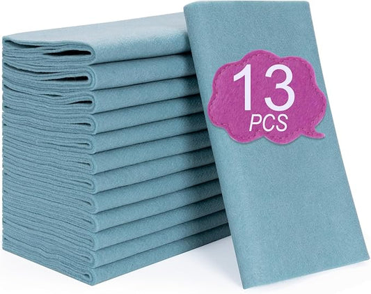 XSEINO 13 Rolls Light Gray Blue Felt Fabric,8"x35"(20.5x90cm) 1.4mm Thick Soft Felt Fabric Sheet for Crafts,Light Gray Blue Series Colors Soft Nonwoven Fabric,Fit for Decoration, Sewing, DIY Crafts