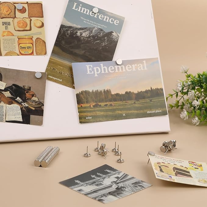 60 Pack Magnetic Pushpin, Magnetic Clips Magnet Thumb Tacks Magnet Tacks Push Pins for Cork Board Wall Bulletin Board Photo Wall