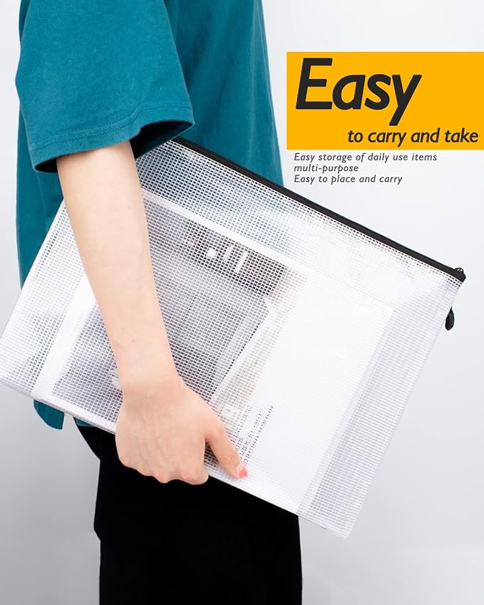 SUNEE Multisize Plastic Zipper Pouches (6 Colors, 18 Packs), Water-Resistant Zip Bag for School Office Supplies, Puzzles & Games Organizing Storage