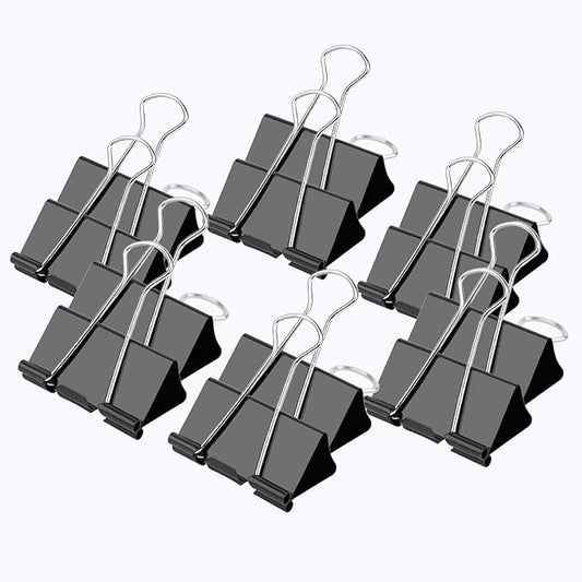 Ufmarine Medium Binder Clips 1.25 Inch Length, (120 Pcs) Black Medium Paper Clips for Office