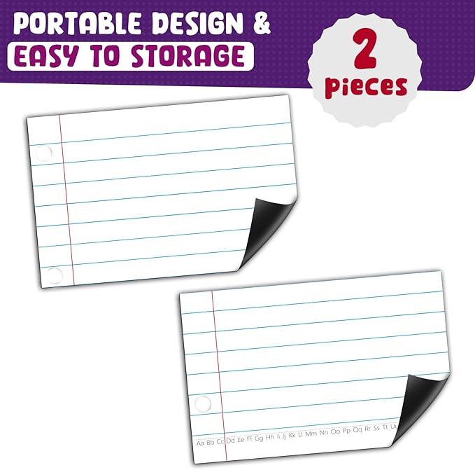 KIKIGOAL 21.5"x17" Magnetic Notebook Paper, Handwriting Lined for Classroom Whiteboard Accessories, Dry Erase Notebook Teaching Aids Homeschool Teaching Supplies