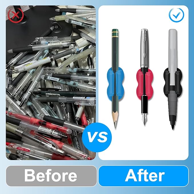 20 Pack Pencil Holders, Adhesive Desk Pencil Holder For Classroom Clipboard Wall, Silicone Pen And Marker Holders For School Student Kids Teacher Office Desk Accessories