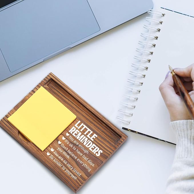 Little Reminders Sticky Note Holder, Encouraging Desk Organizer for Mental Wellness, Self-Care Inspirational Gift for Women, Friends, Self-Stick Note Pad Holders EDP119