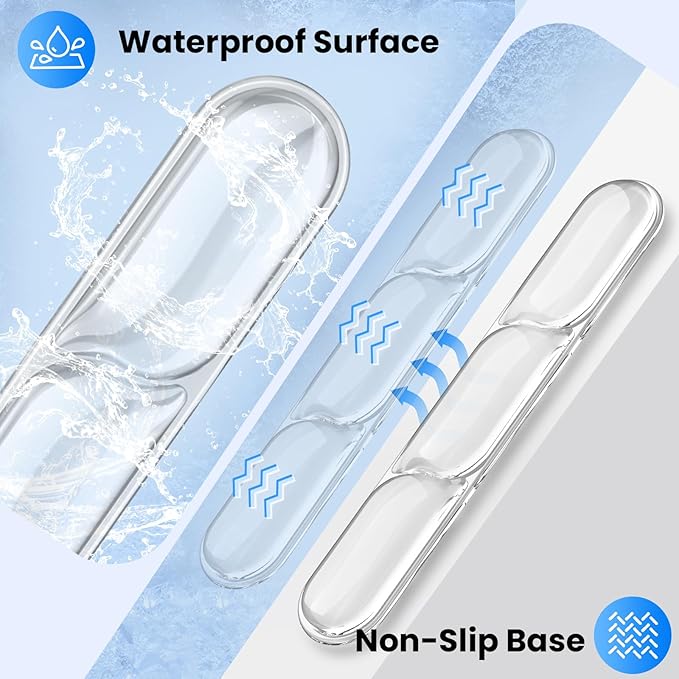 TECKNET Silicone Gel Wrist Rest for Computer Keyboard, Ergonomic Gel Keyboard Wrist Rest Set for Typing Pain Relief, Comfortable Cool-Touch Wrist Support Pad for Office, Gaming, Study, Transparent