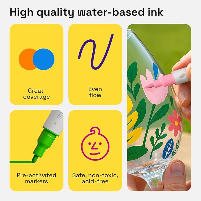 ARTISTRO 36 Dual Tip Fabric Markers - Acrylic Drawing Markers for All Ages & Levels - Fabric Paint Pens for Personalizing Clothes, T Shirts, Bags, Canvas, Textiles (Brush + Fine)