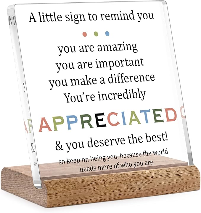 Appreciation Gifts for Coworkers Social Worker Employee - Inspirational Desk Decor for Women Men Motivational Sign Thank You Gift Ideas Coworkers Leaving Going Away Retirement Gifts Office Decor
