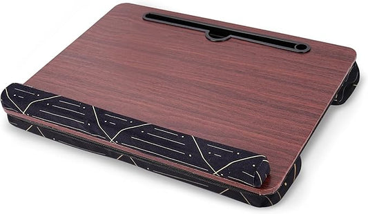 Lap Desk,Fits up to 15.6 inch Laptop Bed Table Computer with Soft Pillow and Storage Bag,Gaming Tray and Writing Tray on Bed for Home Office(2-Light Brown)