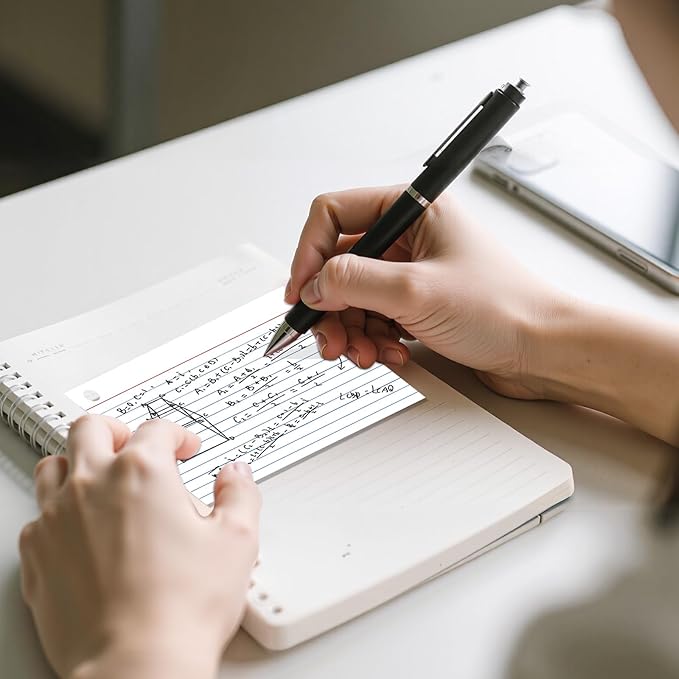 160-Pack White Index Cards 4x6 Inch w/Key Ring – 180gsm Heavyweight Flashcards – Flash Cards Study & Note Cards – Perfect for Study, Notes & Memory, Students School Supplies